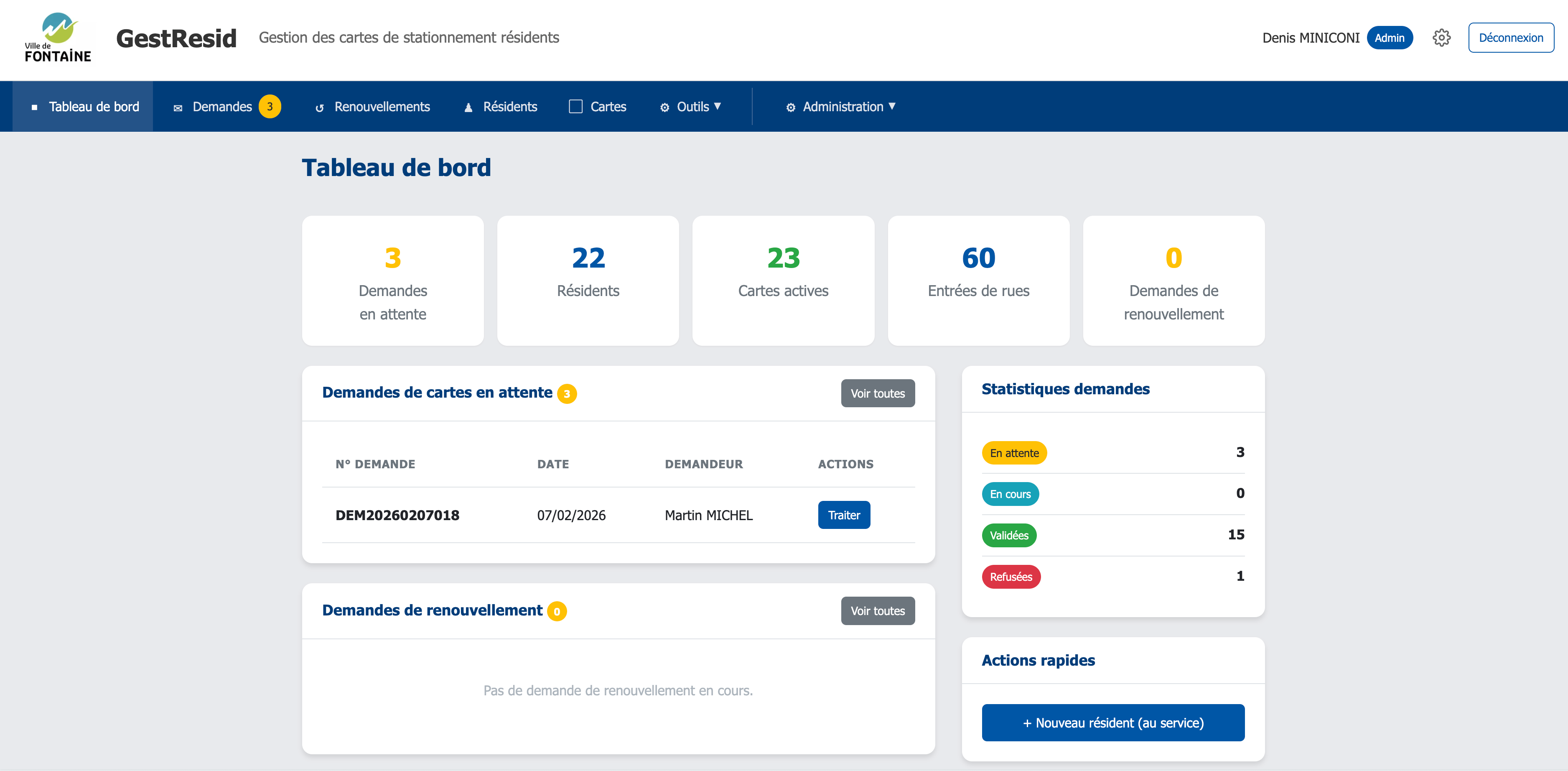 GestResid — Tableau de bord